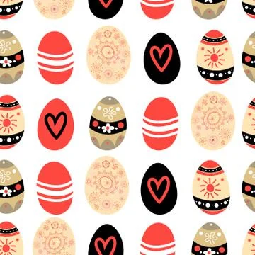 Easter pattern with eggs Stock Illustration