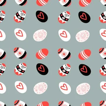 Easter pattern with eggs Stock Illustration