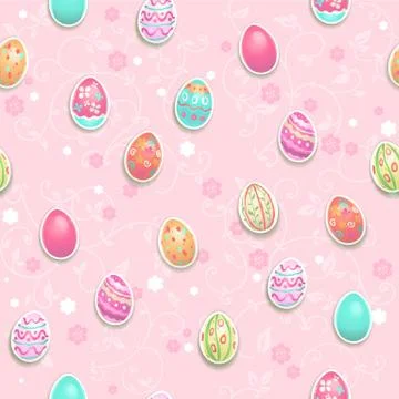 Easter pattern with eggs Stock Illustration