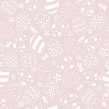 Easter pattern with eggs in ornament vector Stock Illustration