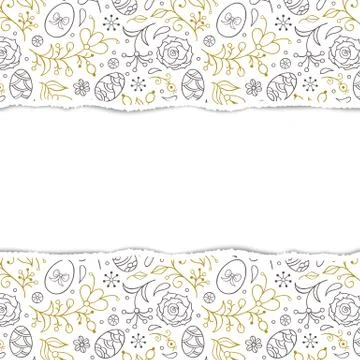 Easter pattern with torn paper Stock Illustration