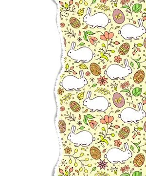 Easter pattern with torn paper Stock Illustration