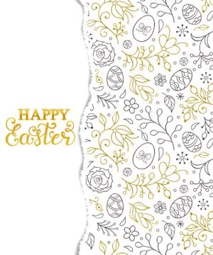 Easter pattern with torn paper 스톡 일러스트