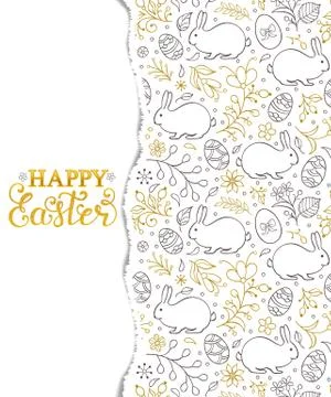 Easter pattern with torn paper Stock Illustration