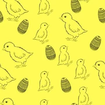 Easter pattern. vector illustration. Drawing by hand. Stock Illustration