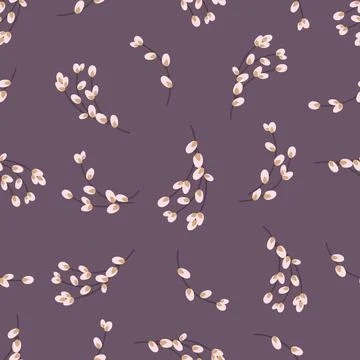 Easter pattern with willow twigs.Easter background 스톡 일러스트