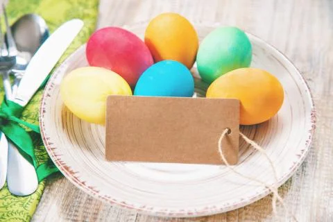Easter photo. Happy easter. Eggs Selective focus. Foto stock