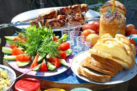 Easter picnic. Stock Photos