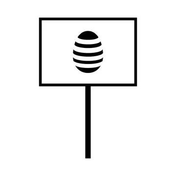 Easter Pointer With Egg Icon Stock Illustration