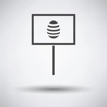 Easter Pointer With Egg Icon Stock Illustration