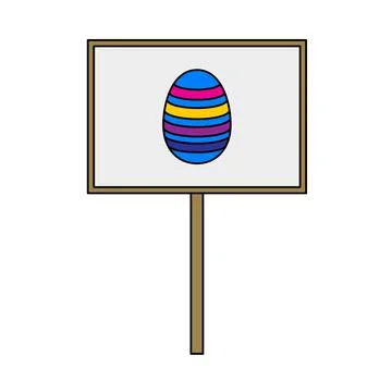 Easter Pointer With Egg Icon Stock Illustration