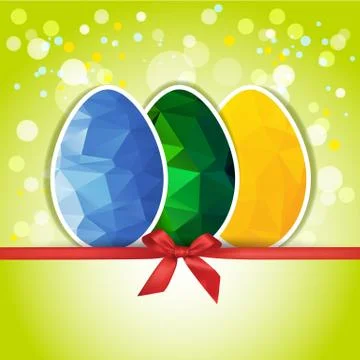 Easter polygonal eggs Stock Illustration