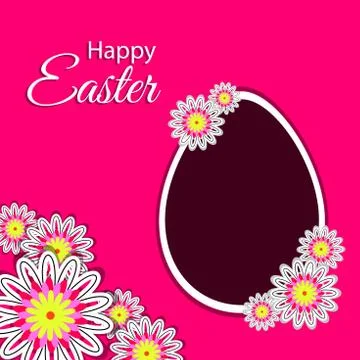 Easter Postcard With Flowers Stock Illustration