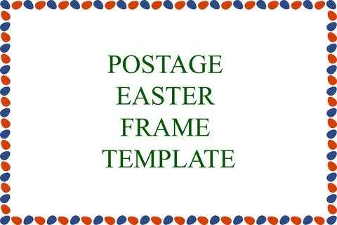 Easter postcard with stamps template Illustrazione stock