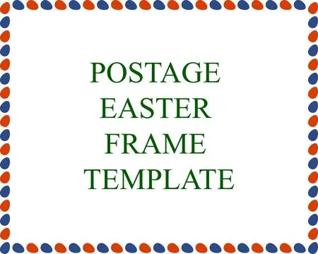 Easter postcard with stamps template Stock Illustration