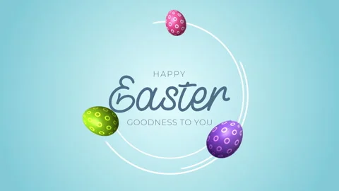 Easter poster and banner template with easter eggs Stock Footage 241641910