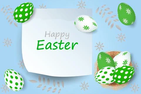Easter poster and banner template Stock Illustration