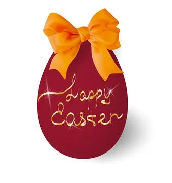 Easter poster and banner template with Easter egg and bow on white backgroun 스톡 일러스트