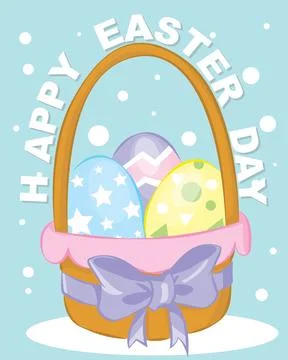 Easter poster and banner template with Easter eggs. Greetings and presents .. Stock-Illustration