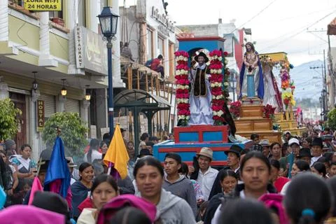 Easter procession in Cotacachi, Ecuador Stock Photos