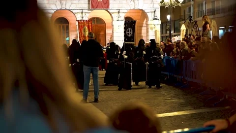 Easter Procession in Gandia: A Night of Tradition and Devotion in Spain Stock-Footage 295018294
