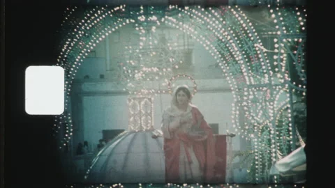 Easter procession in SantaCesarea, Italy, super8 Kodachrome film, Video stock 224526713