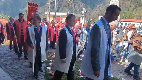 Easter Procession at Valley of the Nuns Madeira Portugal 20 April 2025 Stock Footage 307793020