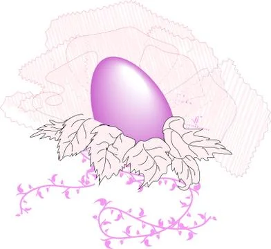 Easter  purple egg in the lace Illustrazione stock