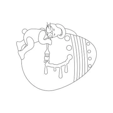 Easter rabbit and egg outline Stock Illustration