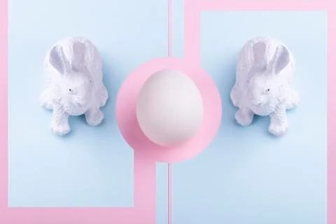 Easter rabbit and egg Stock Photos