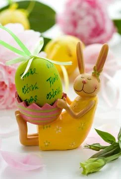 Easter rabbit and egg Stock Photos