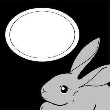 Easter Rabbit animal frame text Stock Illustration