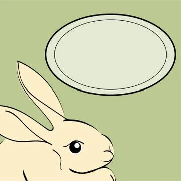 Easter Rabbit animal frame text 스톡 일러스트