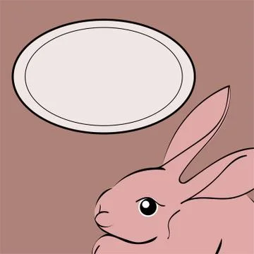 Easter Rabbit animal frame text 스톡 일러스트