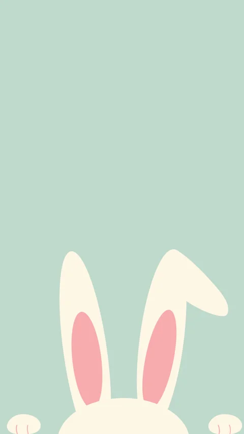 Easter rabbit animation on a mint background Stock Footage 329481569