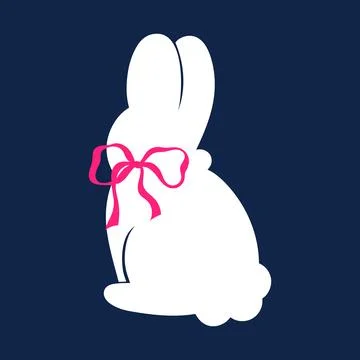 Easter rabbit with bow. Ballet coquette core style. Print for clothing. Stock Illustration