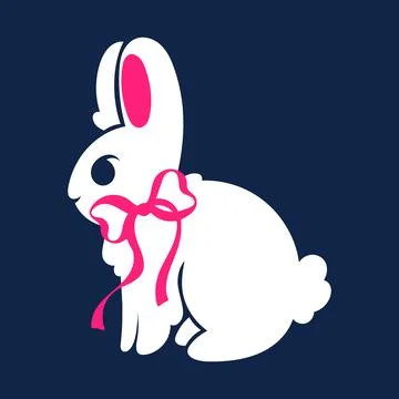 Easter rabbit with bow. Illustration in ballet coquette core. Print for clothing Stock Illustration