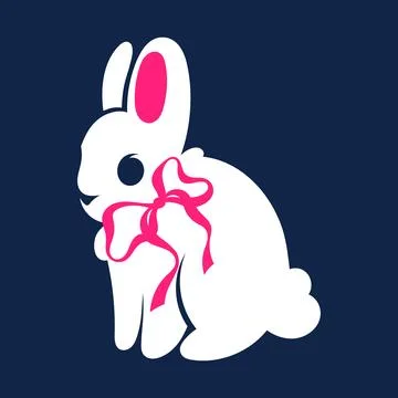 Easter rabbit with bow. Illustration in ballet coquette core. Print for clothing Stock Illustration