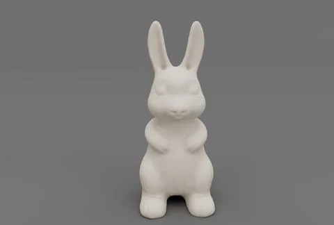 Easter rabbit bunny minimal 3d rendering on white background Stock Illustration