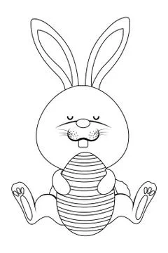 Easter rabbit cartoon Stock Illustration