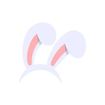 Easter rabbit ears cap for photo editor masks, flat vector illustration isolated Stockillustratie