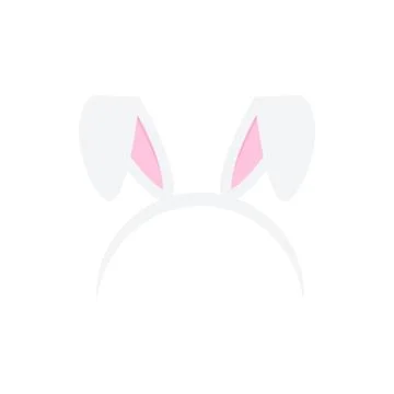 Easter rabbit ears headband  icon  isolated on white background. Flat carto.. Stock-Illustration
