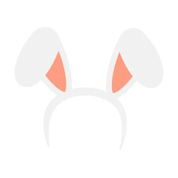 Easter rabbit ears headband  icon  isolated on white background. Flat carto.. Stock Illustration