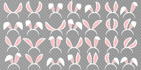 Easter Rabbit ears icons - big set. Stock Illustration