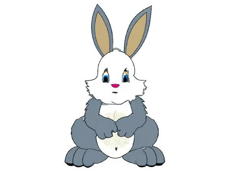 Easter Rabbit, Easter Bunny on white background – Digital Illustration Stock Illustration