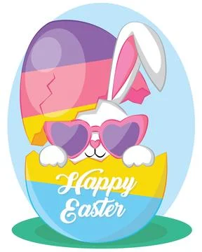Easter rabbit with Easter egg. Vector illustration isolated. Stock-Illustration