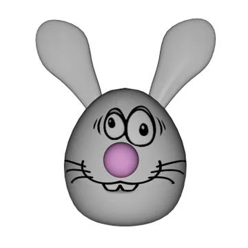 Easter rabbit egg - 3D render Stock Illustration