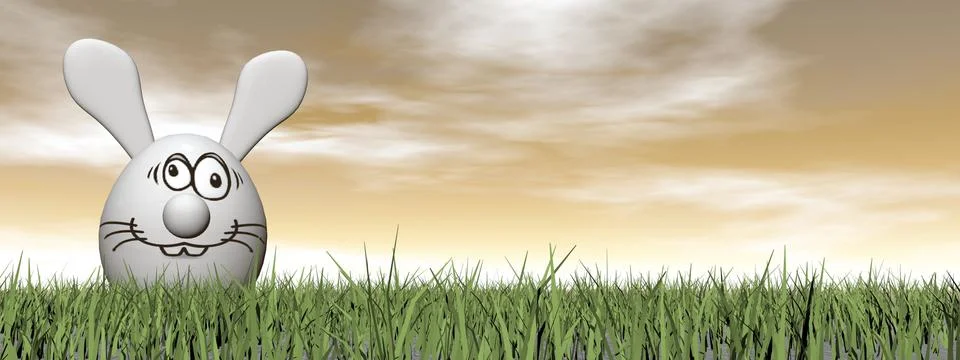 Easter rabbit egg - 3D render Stock Illustration