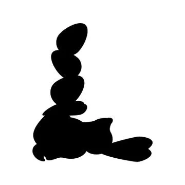 Easter rabbit with eggs silhouette Stock Illustration