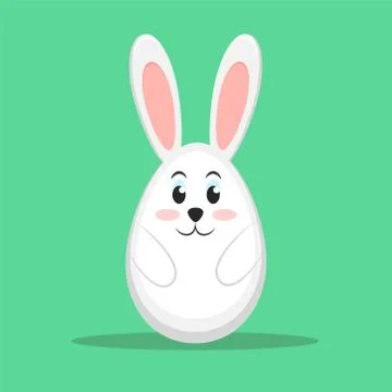 Easter rabbit on green background, stock vector illustration, eps 10 Stock Illustration
